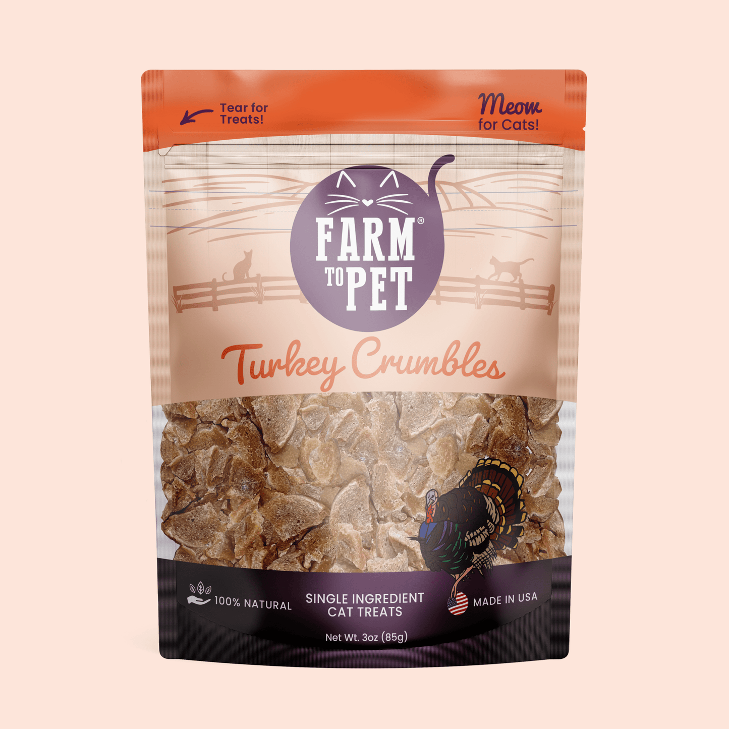 Turkey Crumbles for Cats | Grain-Free Cat Treats